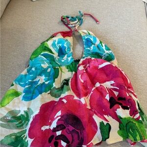 Zara Pink and Green Floral Top